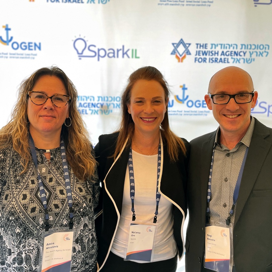 Amira Ahronoviz, CEO and Director General at The Jewish Agency, Na&rsquo;ama Ore, CEO of SparkIL and Sagi Balasha, CEO of The Ogen Group (from left to right) mark the launch of SparkIL | Credit: SparkIL